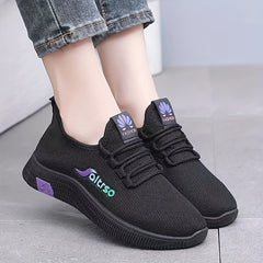 Women's Mesh Running Shoes Lace-Up Outdoor Sneakers