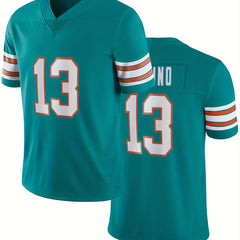 Men's 13 Football Jersey V-Neck Short Sleeve Embroidered Sweatshirt