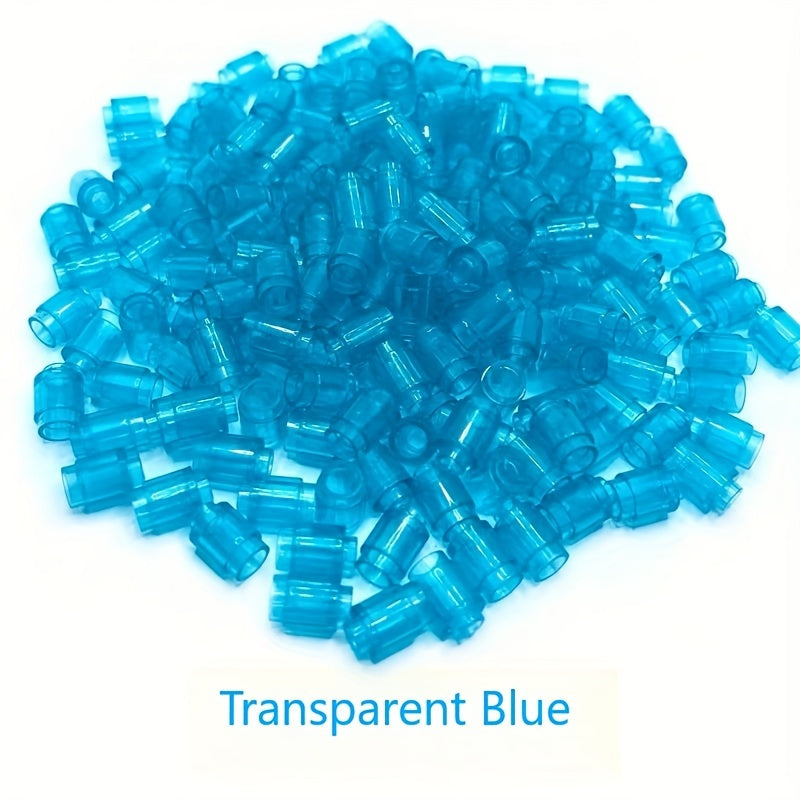 100pcs Transparent ABS Building Blocks 1x1 Cylindrical Bricks