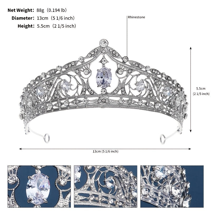 Wedding Bride Silver Crystal Tiara Crown Headband