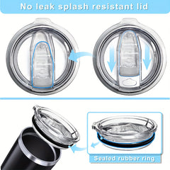 Tumbler Replacement Lids for 20oz 30oz Cups, Spill Proof & Leakproof Cup Covers