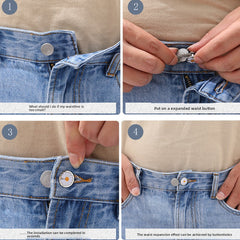 8pcs Adjustable Waistband Extenders No Sew Button Closure for Jeans & Pants