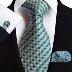 Men's Paisley Floral Necktie Set with Handkerchief and Clip