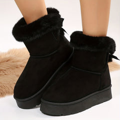 Thick Sole Non Slip Snow Boots Plush Lined Furry Winter Shoes