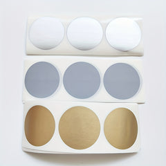 100pcs 38mm Round Squeegee Film Golden Silvery Gray Sticker