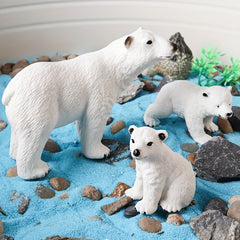 Animal Model Bear Polar Bear Small Set Microlandscape Dolls Toys