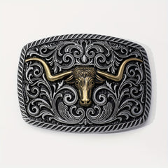 Retro Bull Head Belt Buckle Western Jeans Accessories
