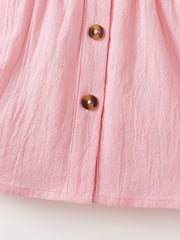 2pcs Baby Girls Preppy Style Button Dress with Backpack
