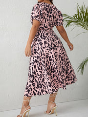 Leopard Print Cut Out Maxi Dress
