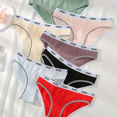 7pcs Ribbed Panties Letter Tape Intimates Lingerie & Underwear