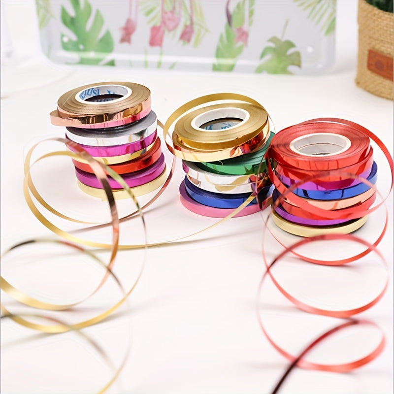 10m Glossy Laser Ribbon Curly Ribbon Metal Balloon Wire Roll
