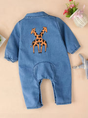 Infant Toddler Denim Jumpsuit Long Sleeve Onesie