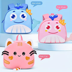 Kid's Cartoon Cat Whale Backpack w/ Anti-missing Rope - Primary School Bag