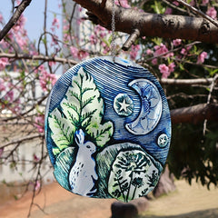 Acrylic Rabbit Moon Garden Ornament Pendant