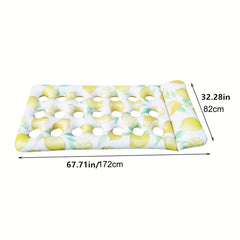 Lemon Print Inflatable Pool Lounger with Headrest