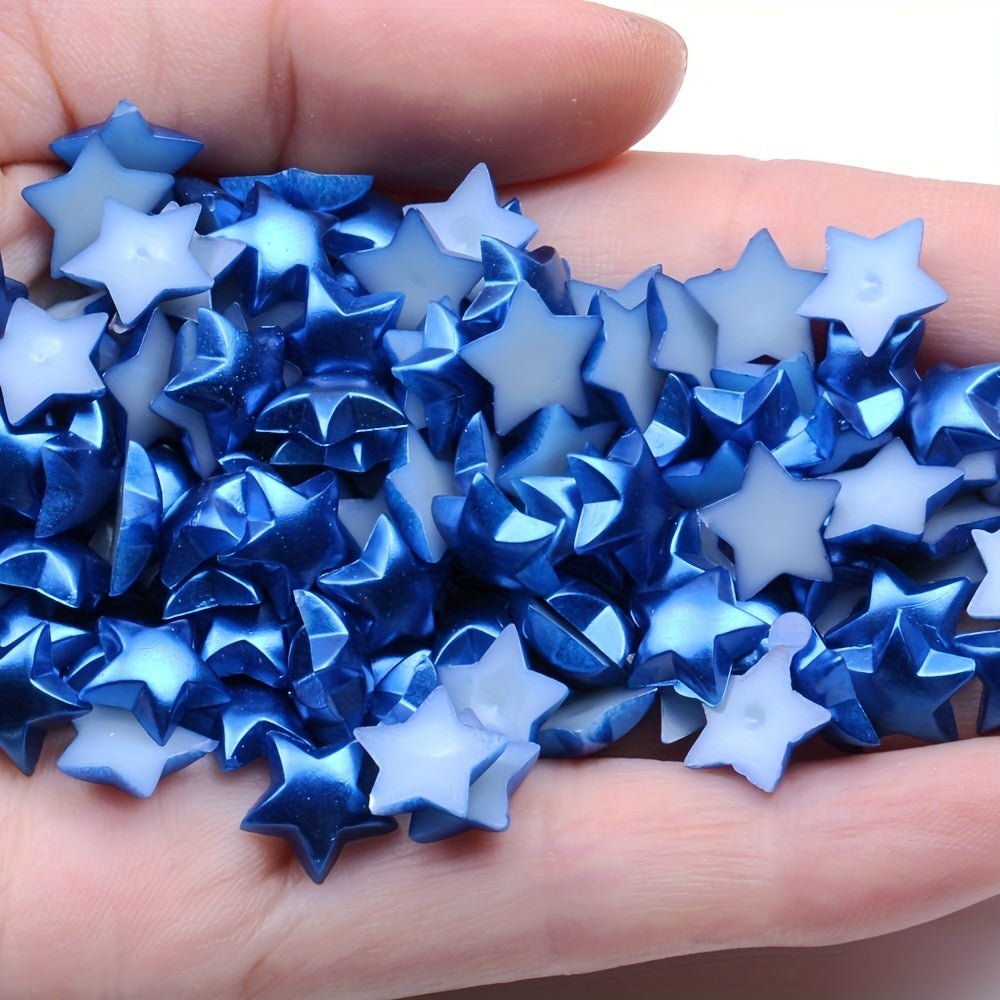 100pcs 10mm Resin Coloured Star Pearls Flatbacks DIY Christmas Crafts
