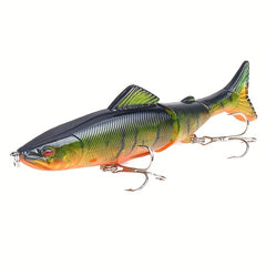 8pcs 18g Three Segment Minnow Lure Hard Bait Treble Hook Fishing Accessories