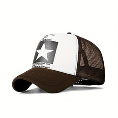 Unisex Mesh Trucker Hat Hip Hop Pentagram Print Baseball Cap