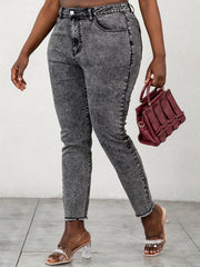 High Waist Button Up Skinny Jeans Women's
