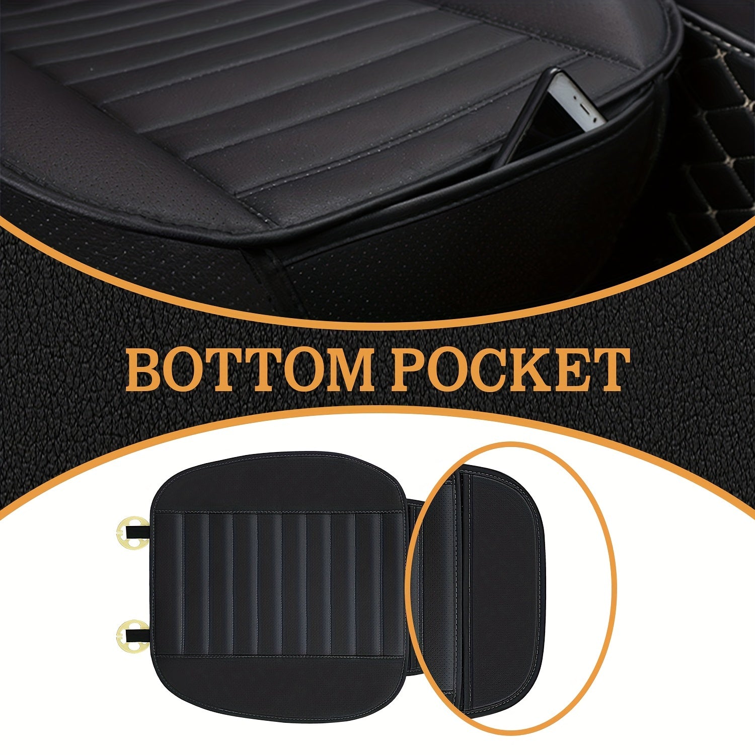 Universal Cushion Seat Cover High PU Leather Car Front Seat Protector
