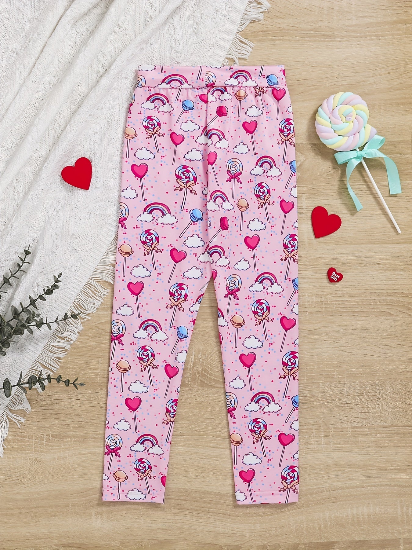 Toddler Girls Lollipop And Rainbow Athletic Leggings