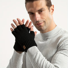 Winter Touch Screen Knitted Half Finger Gloves Men Women
