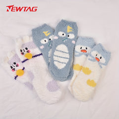 Baby Girl's Non-slip Winter Bottom Rubber Plush Sleep Socks