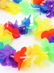 Hawaiian Grass Skirt & Flowers Set for Girls