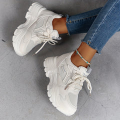 Women's Wedge Heel Sneakers Breathable Mesh Casual Shoes
