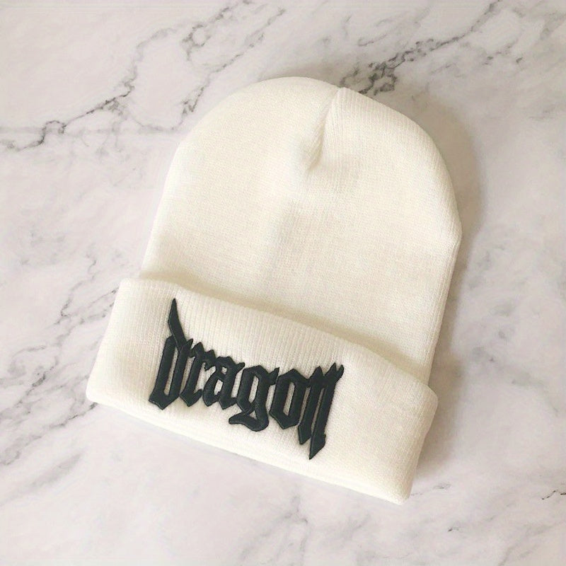 Embroidered Knitted Hat For Men Women Acrylic Fiber Cold Resistant Hat