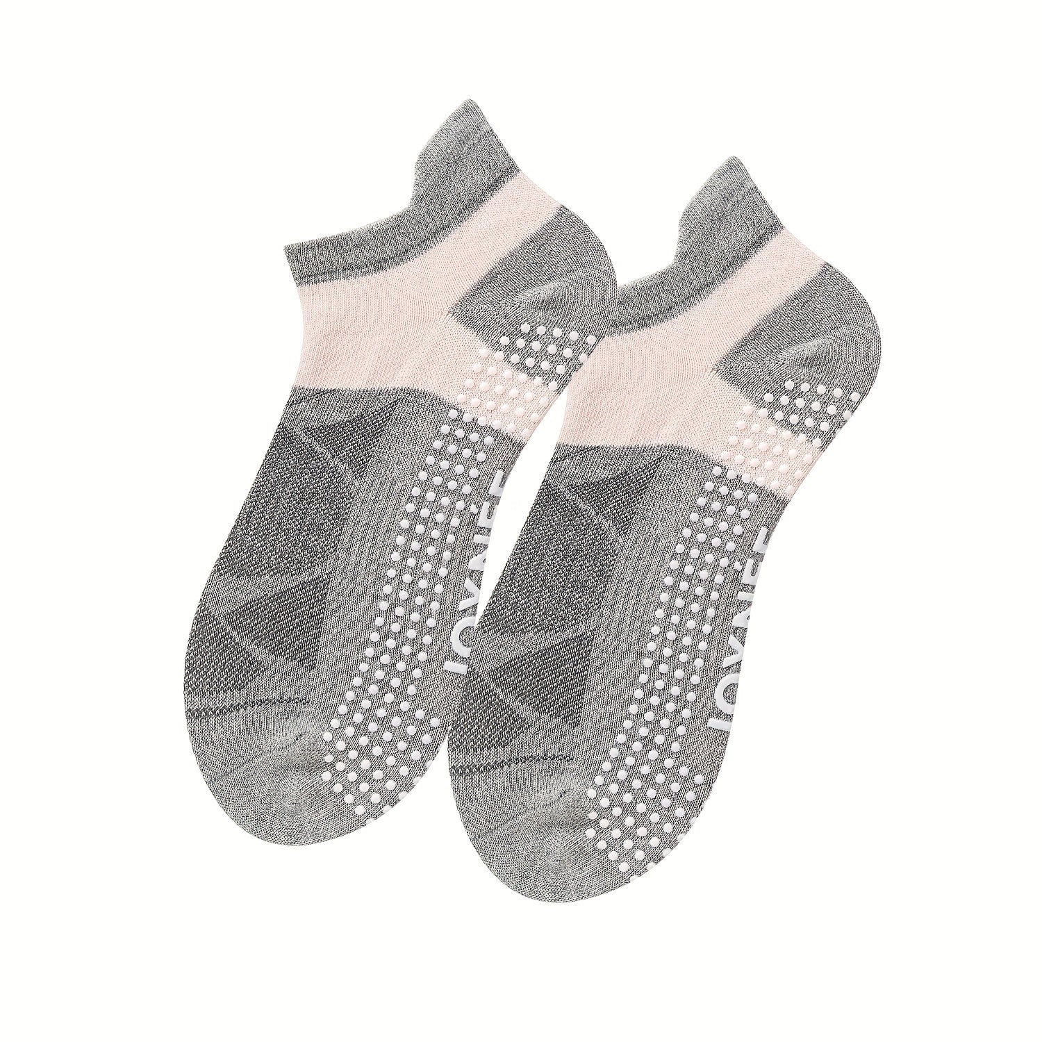 3 Pairs Colorblock Sports Socks Breathable Lightweight Silicone Non slip Socks