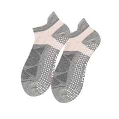 3 Pairs Colorblock Sports Socks Breathable Lightweight Silicone Non slip Socks