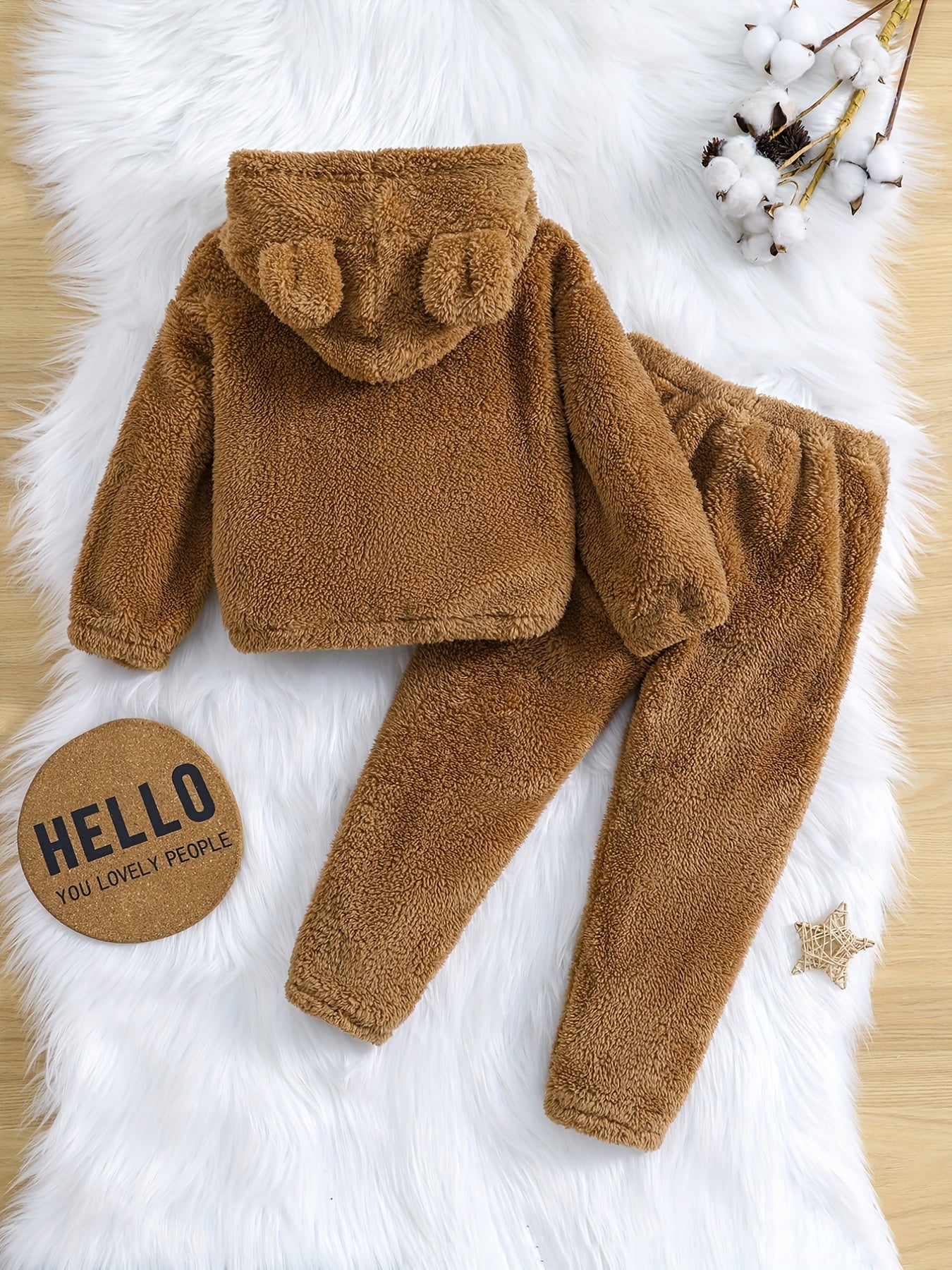 Boy's Fleece 2pcs Thermal Hoodie & Sweatpants Set