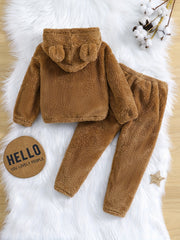 Boy's Fleece 2pcs Thermal Hoodie & Sweatpants Set