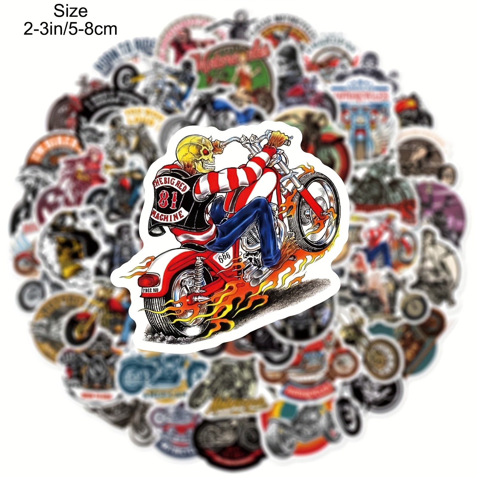 50pcs Rock Motorcycle Stickers Cross Motorcycle Waterproof Decoration Stickers