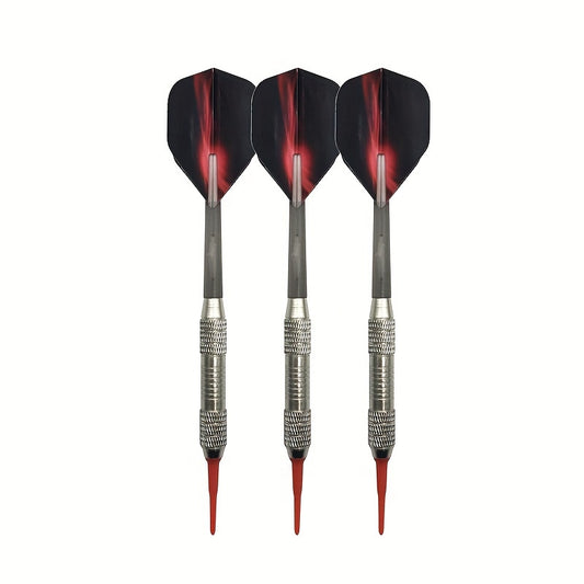 3pc Soft Tip Darts Set, Plastic Shaft, Metal Barrel, Professional Throwing Game