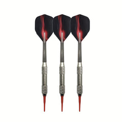 3pc Soft Tip Darts Set, Plastic Shaft, Metal Barrel, Professional Throwing Game