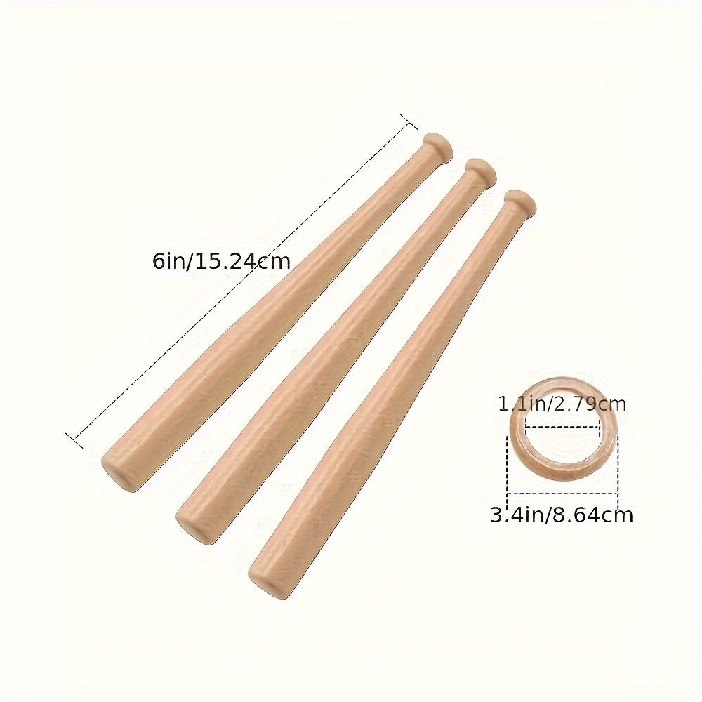Wood Baseball Bat Display Stand Small Racket Holder Rack