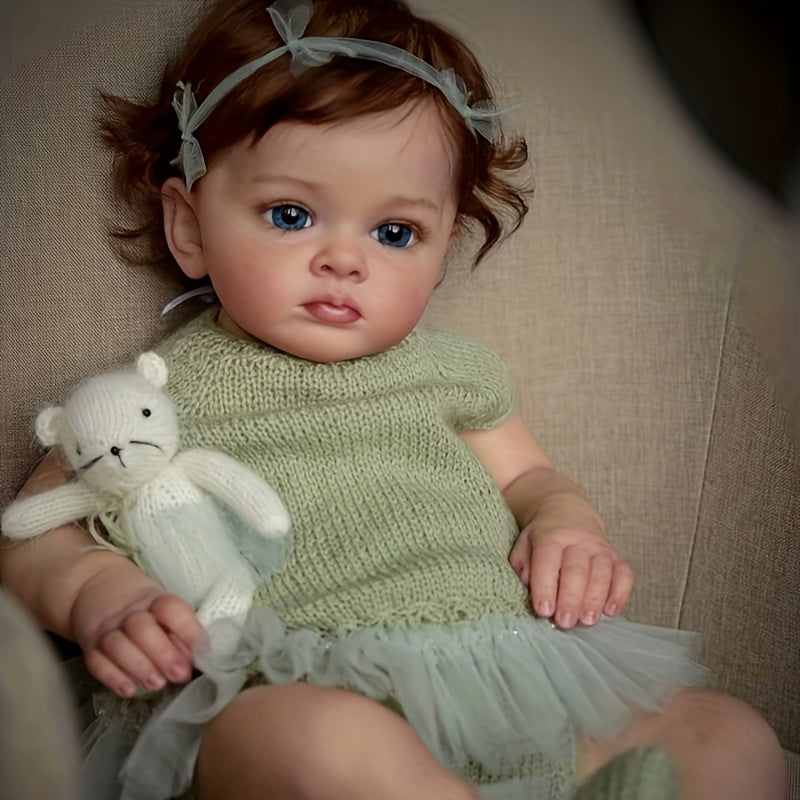 60-96 cm Rubber Body Washable Reborn Doll with Pure Hair for Children