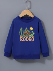Cactus & Cowboy Kid's Sweatshirt RODEO Print Long Sleeve Top