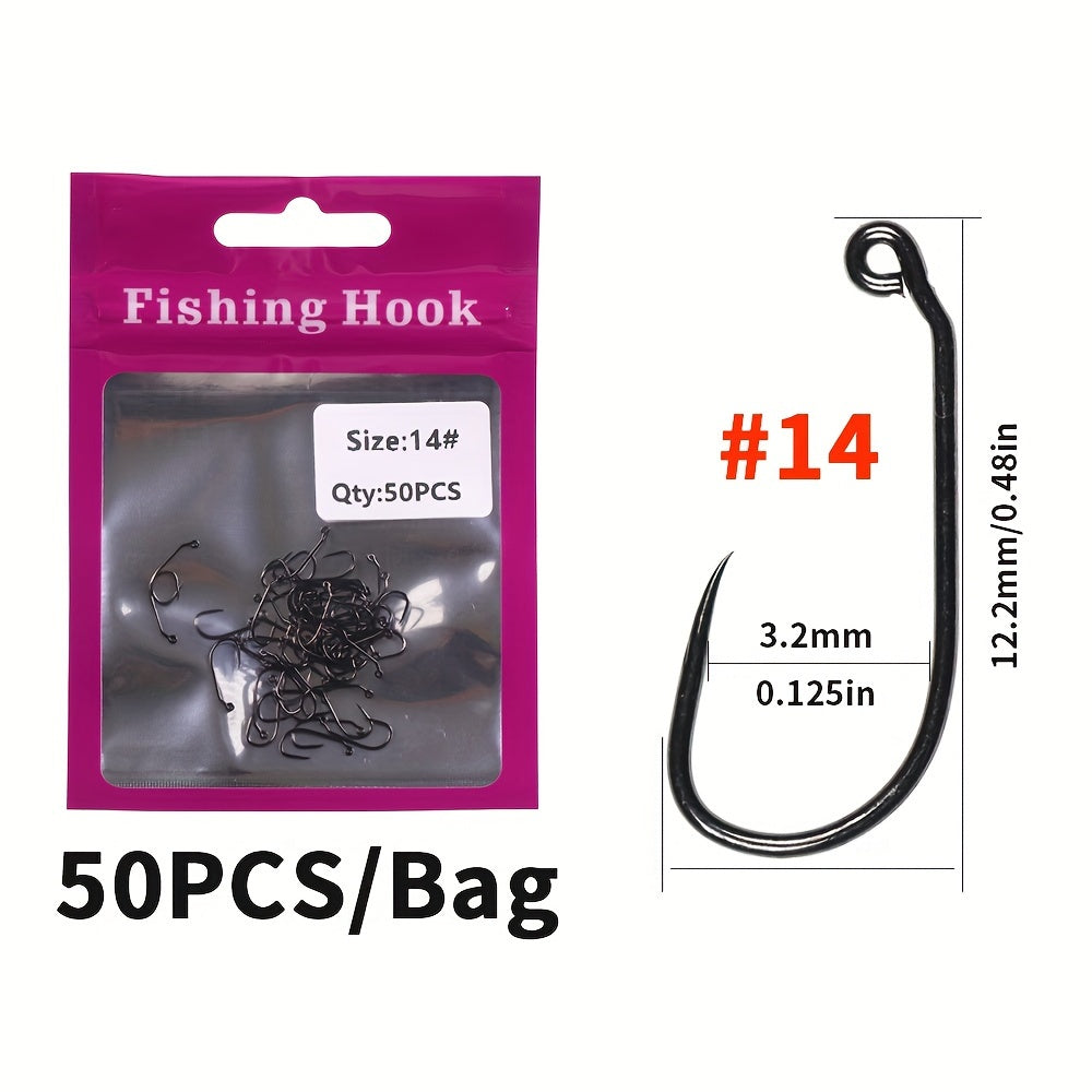 50pcs Barbless Jig Nymph Euro Nymph Hooks 10 12 14 16