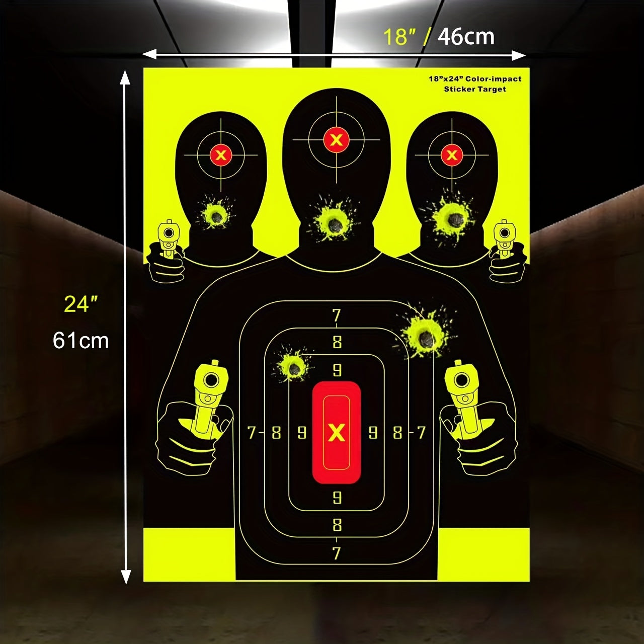 10pcs 20 32x60 Shooting Targets - Self Adhesive High Visibility