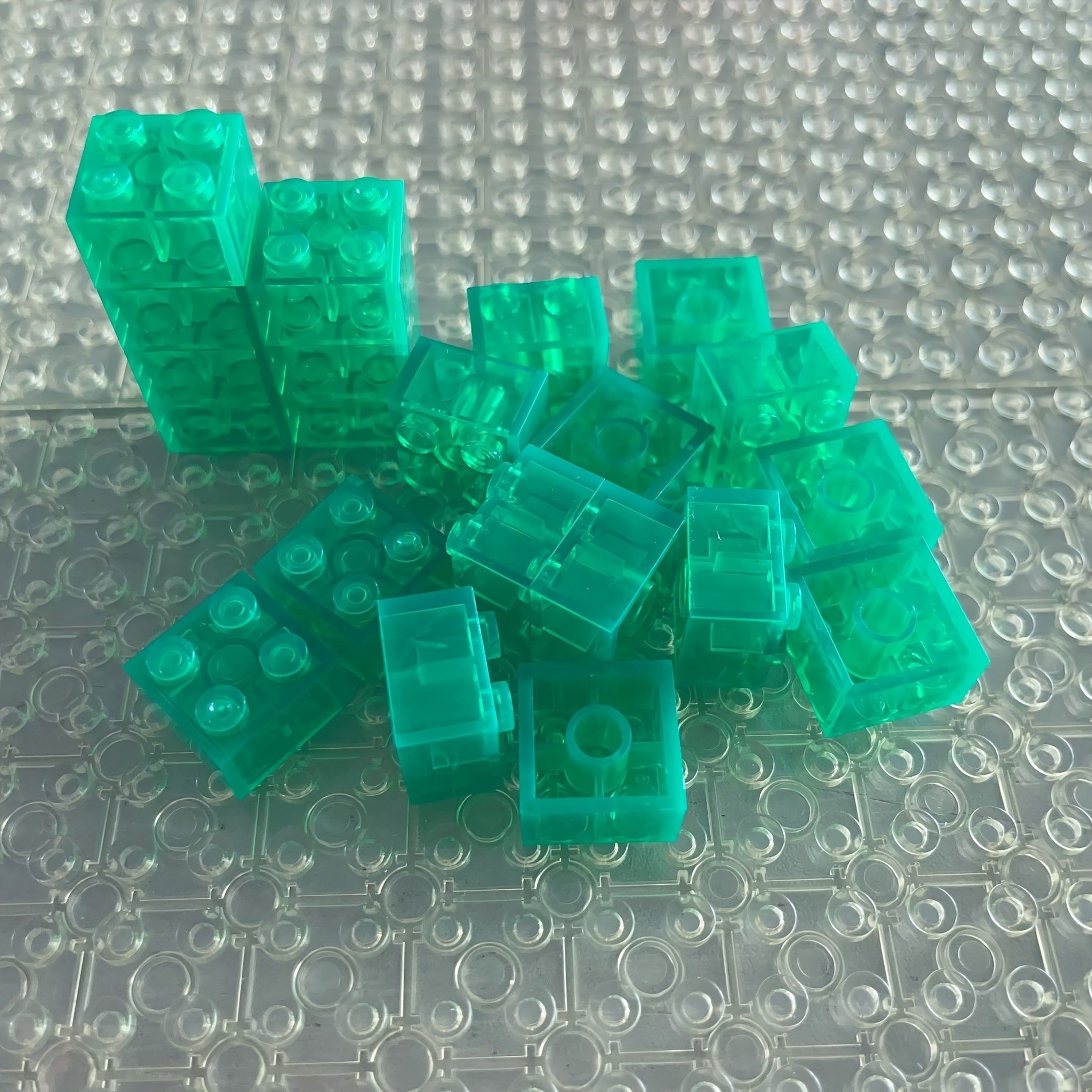 20pcs Transparent ABS 2x2 Building Blocks MOC High Brick Bricks in 6 Colors