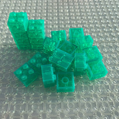 20pcs Transparent ABS 2x2 Building Blocks MOC High Brick Bricks in 6 Colors