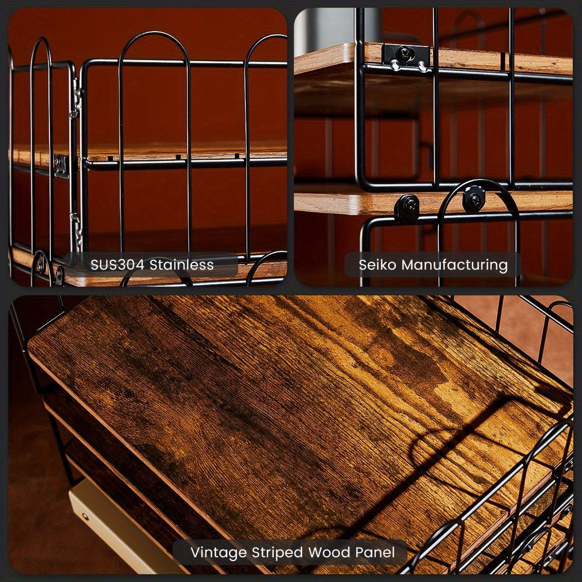 4-Layer Wooden Storage Rack for Office and Home Supplies Organization