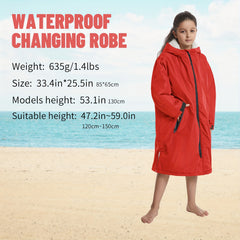 Kids Waterproof Changing Robe w/ Pockets - Warm & Windproof