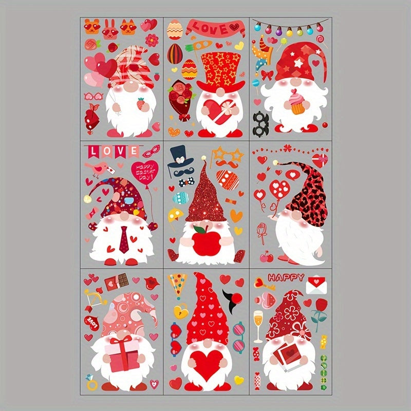 9 Sheets Window Clings Decorations Party Ornaments Vinyl Window Sticker Decals