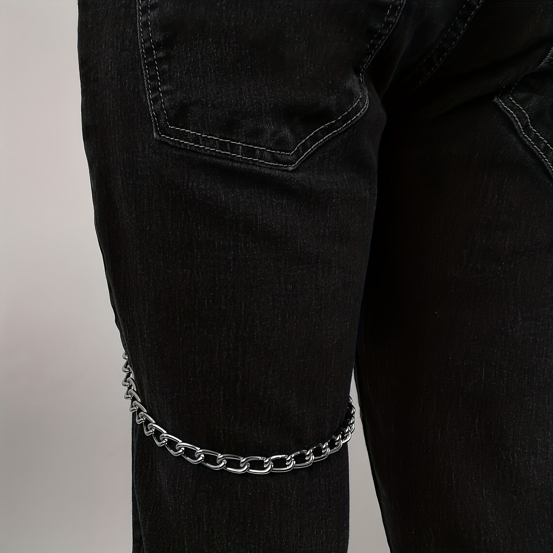 Men's Gothic PU Leather Chain Pants Accessories Chain