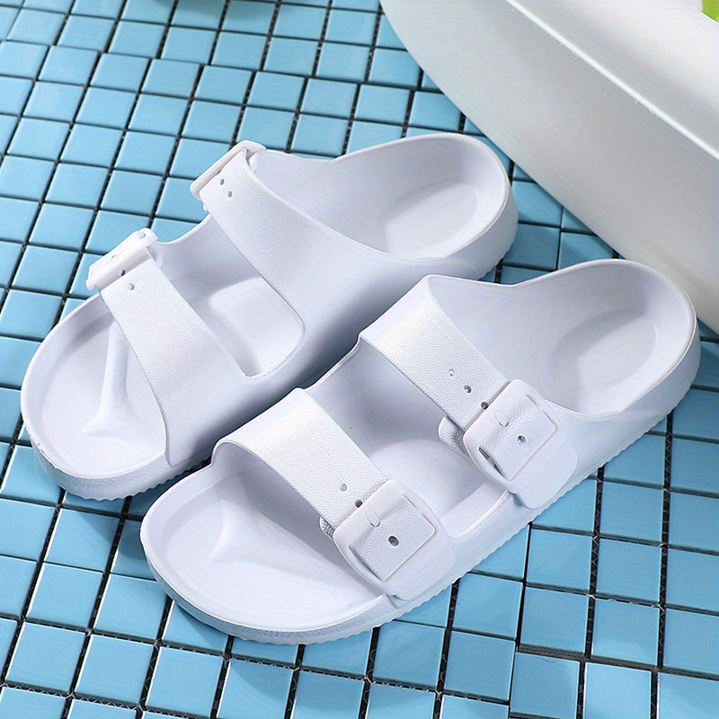 Men's Buckle Strap Slip On Sandals, Assorted Colors
