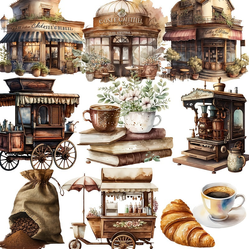 Coffee Series Scrapbooking Stickers Hand Account Sticker Junk Journal Supplies
